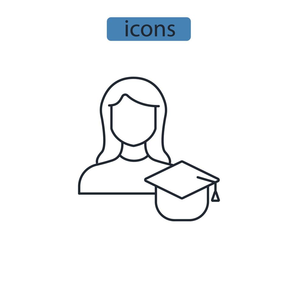 Intern icons  symbol vector elements for infographic web