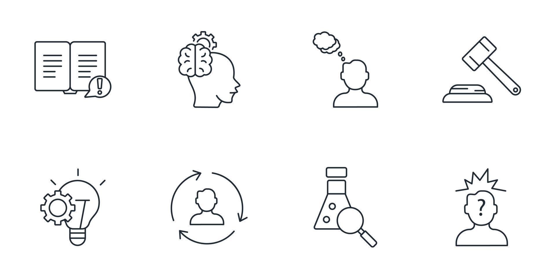 Critical thinking icons set . Critical thinking pack symbol vector elements for infographic web