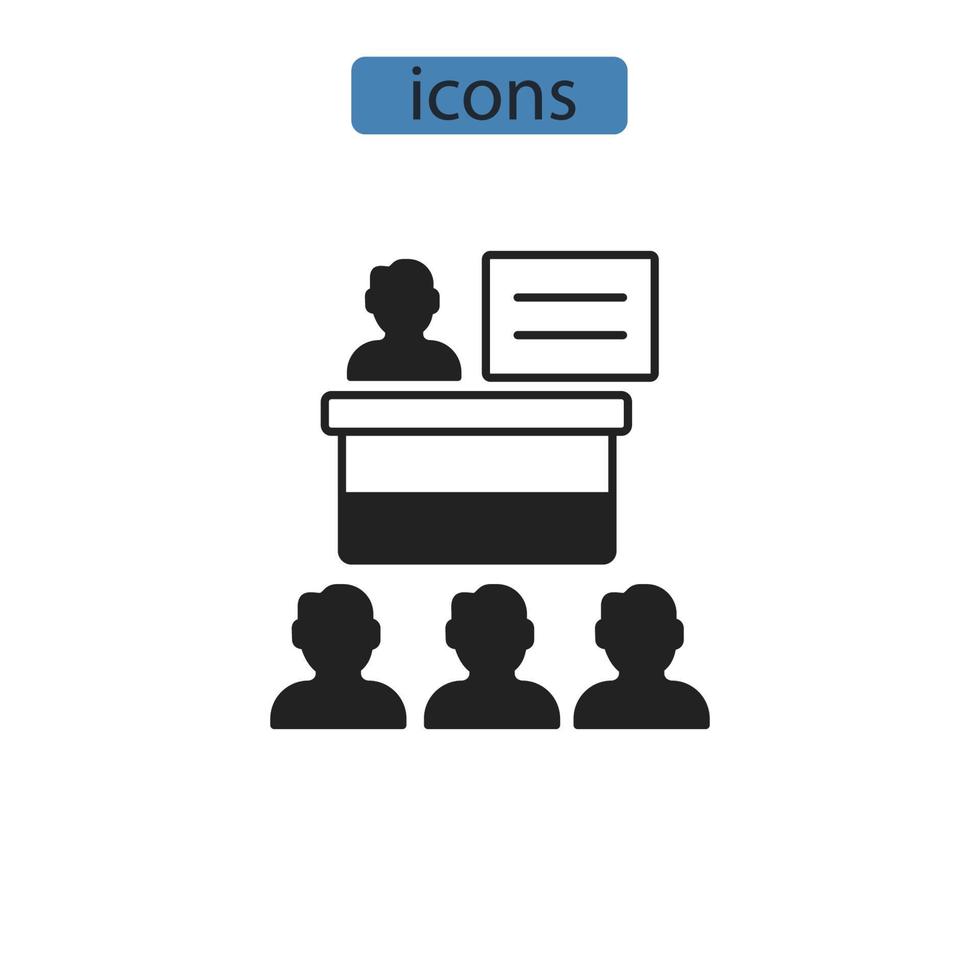 meeting icons  symbol vector elements for infographic web