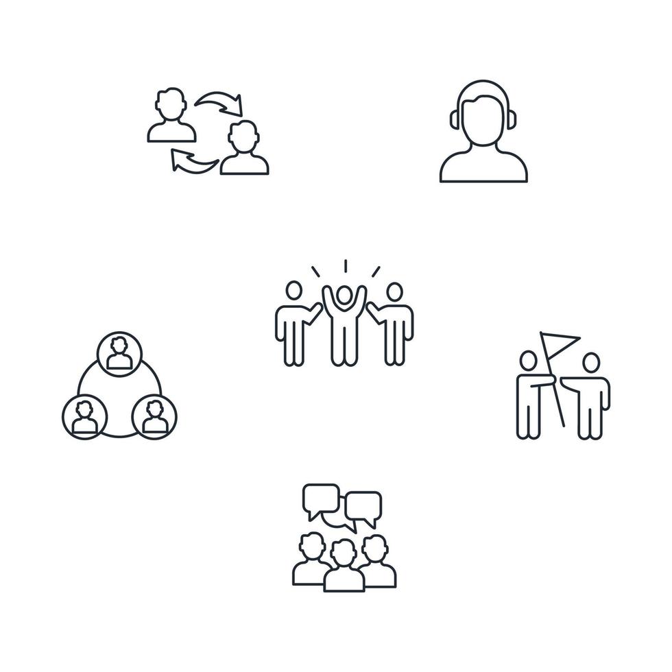 working together icons set . working together pack symbol vector elements for infographic web