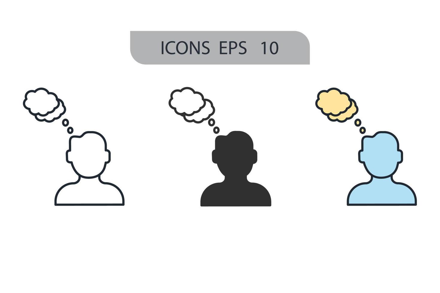 thinking icons  symbol vector elements for infographic web