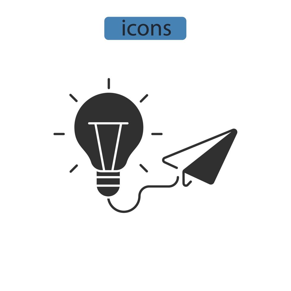 iconos de ideas creativas simbolizan elementos vectoriales para la web infográfica vector