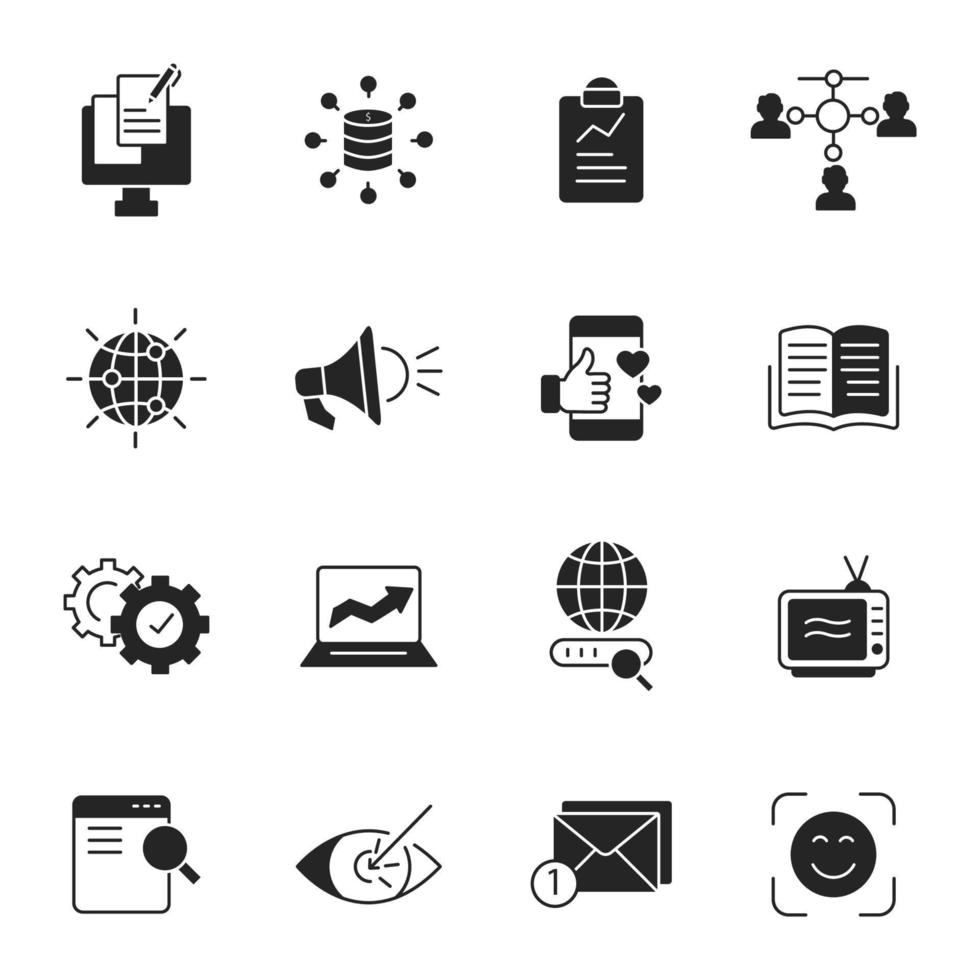 Digital marketing icons set . Digital marketing pack symbol vector elements for infographic web