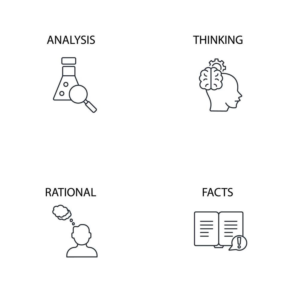 Critical thinking icons set . Critical thinking pack symbol vector elements for infographic web