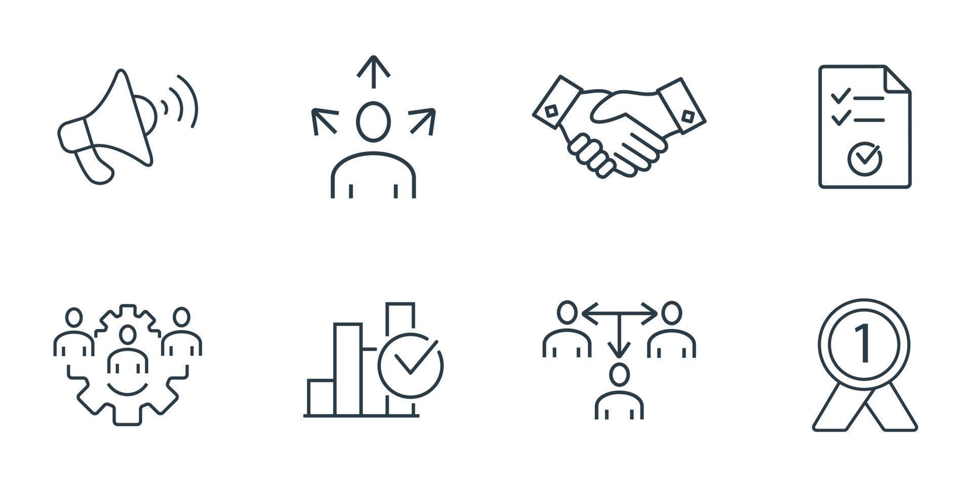 Business Management icons set . Business Management pack symbol vector elements for infographic web