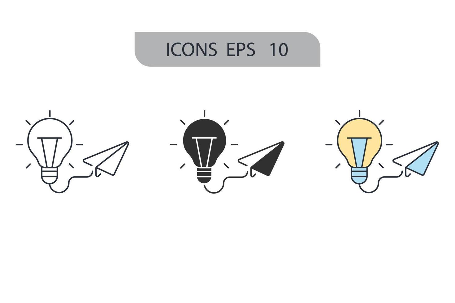 iconos de ideas creativas simbolizan elementos vectoriales para la web infográfica vector