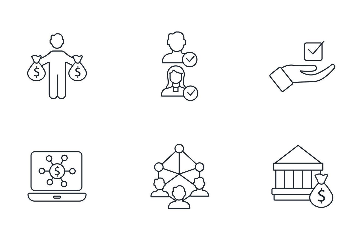 Open banking icons set . Open banking pack symbol vector elements for infographic web