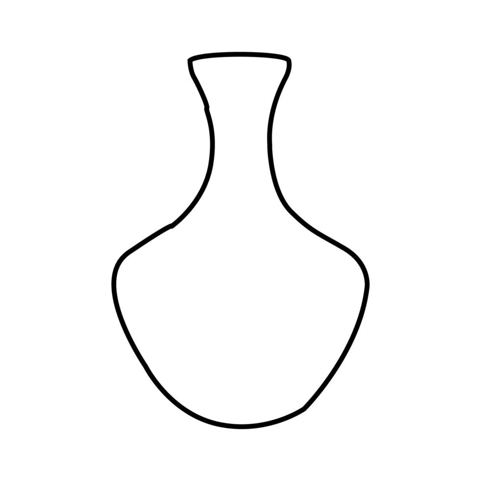 Collection of contour drawings of vases in eps 10 vector