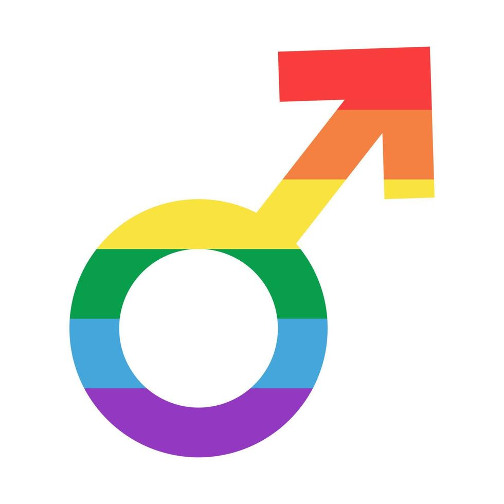 signo de género femenino en los colores del arco iris vector