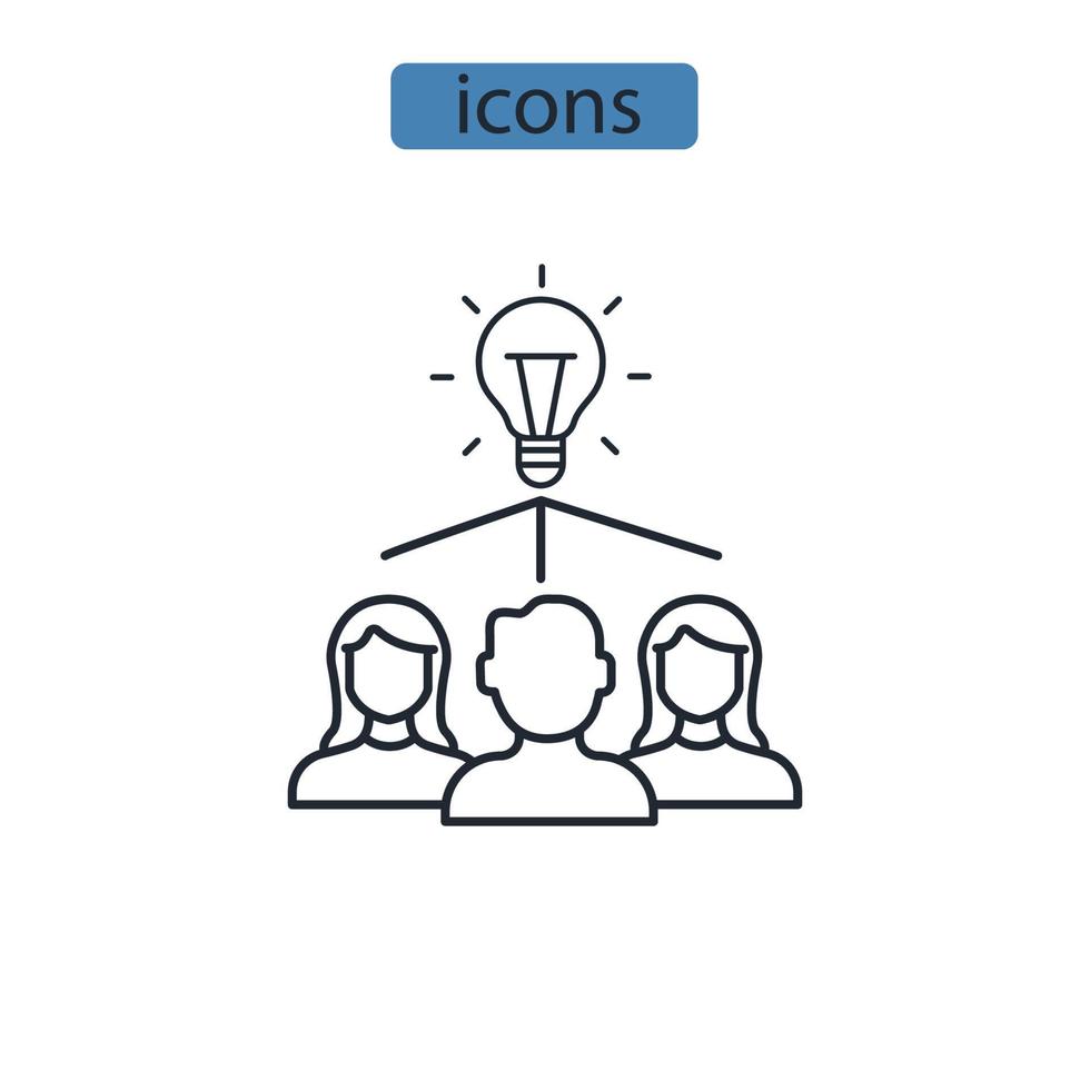 Brainstorming icons  symbol vector elements for infographic web