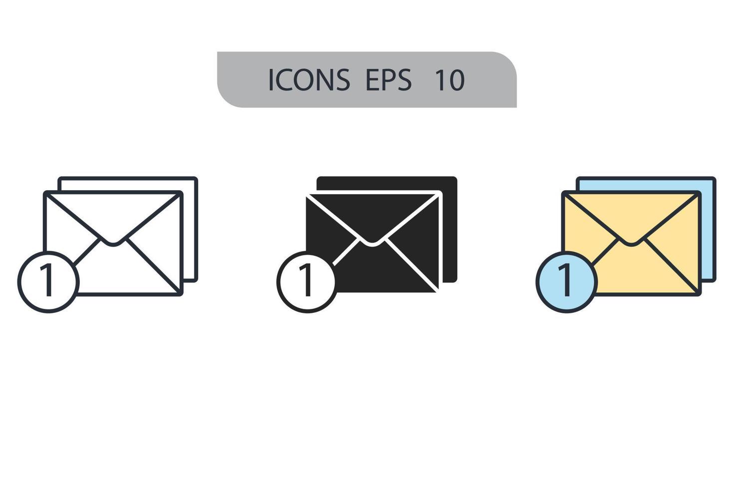 iconos de correo electrónico símbolo elementos vectoriales para web infográfico vector