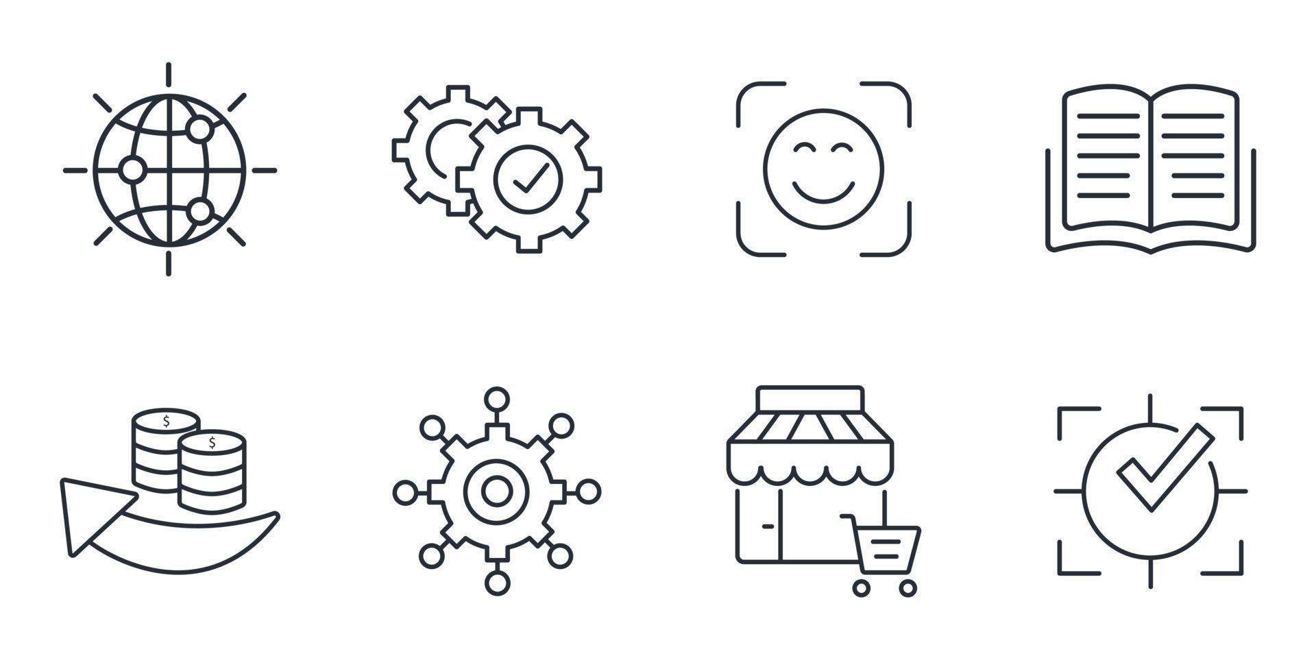 Digital marketing icons set . Digital marketing pack symbol vector elements for infographic web