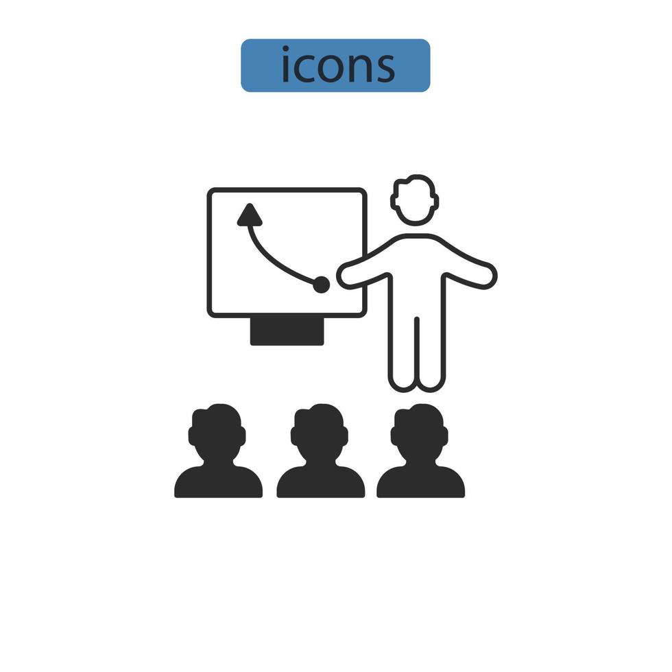 Training icons  symbol vector elements for infographic web