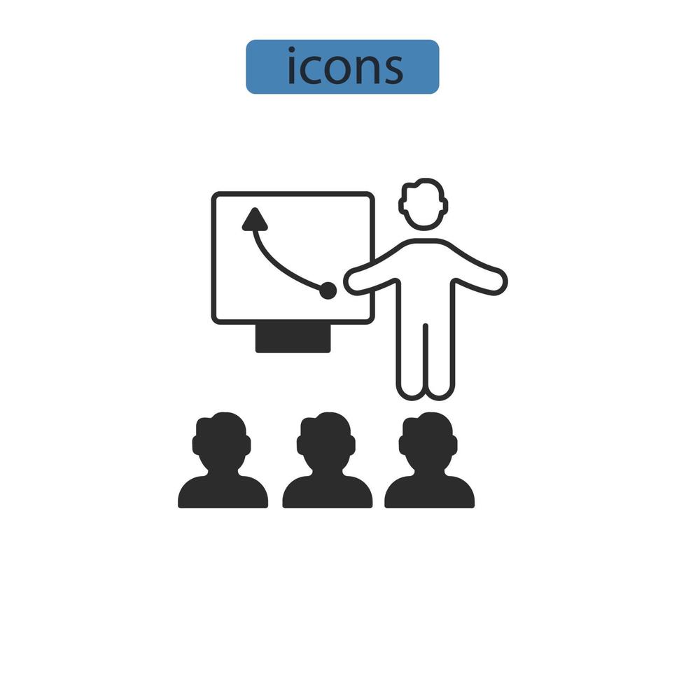 iconos de formación símbolo elementos vectoriales para web infográfico vector