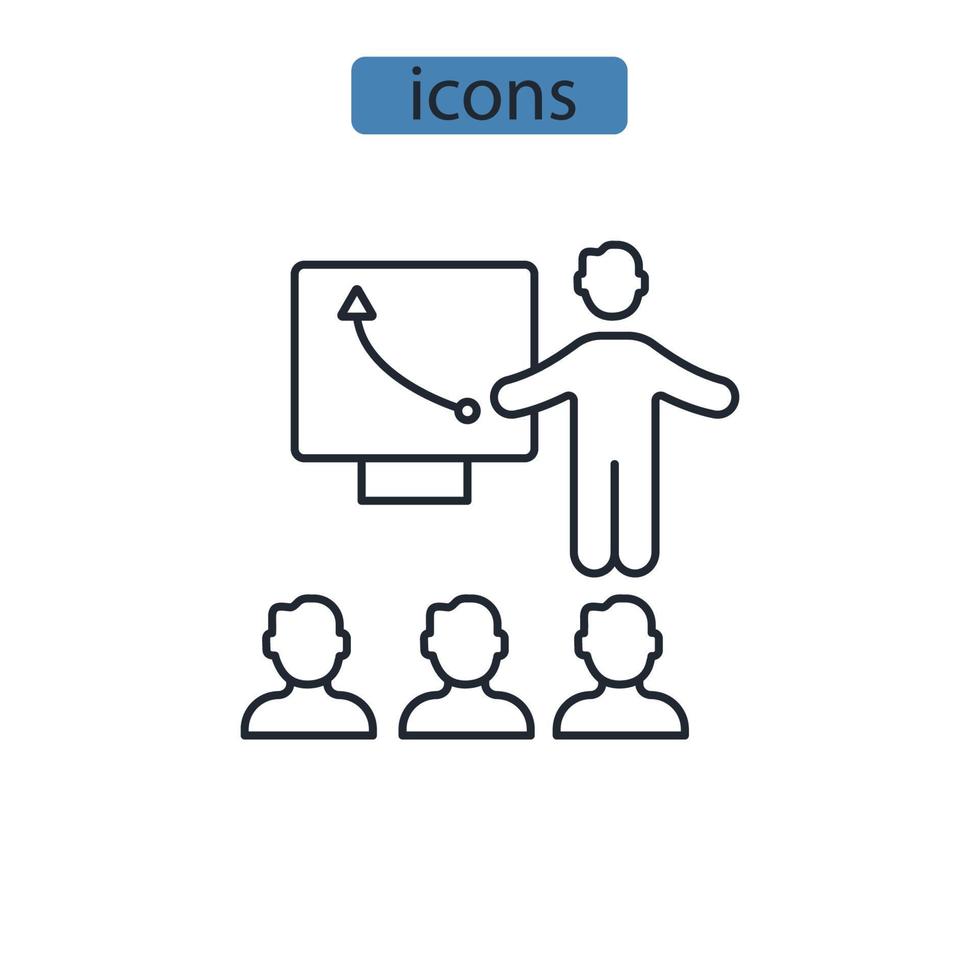 Training icons  symbol vector elements for infographic web