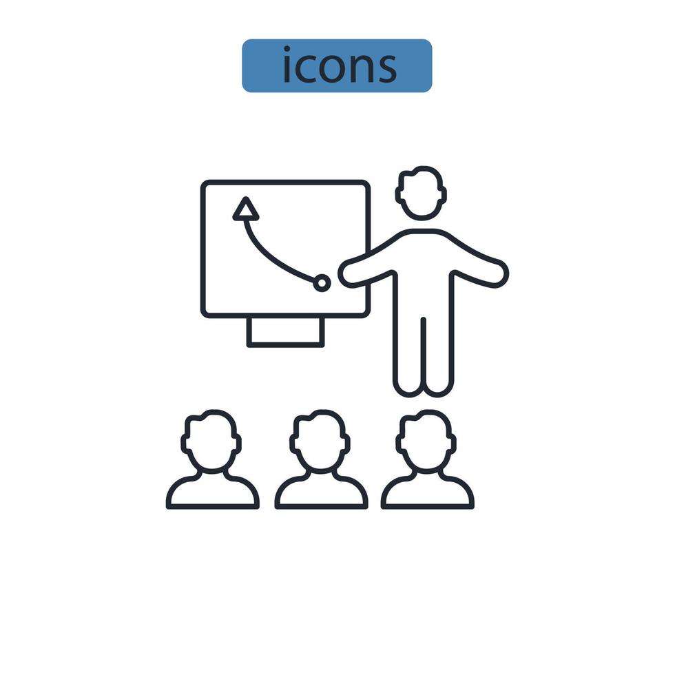 iconos de formación símbolo elementos vectoriales para web infográfico vector