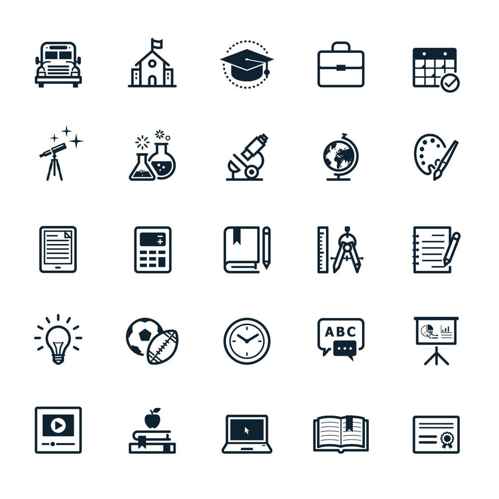 Education icons with White Background vector