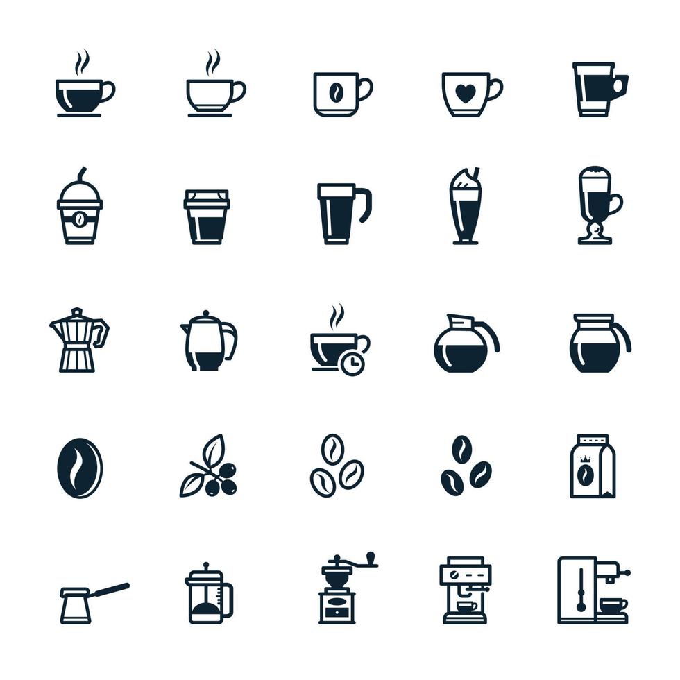 Coffee icons with White Background vector