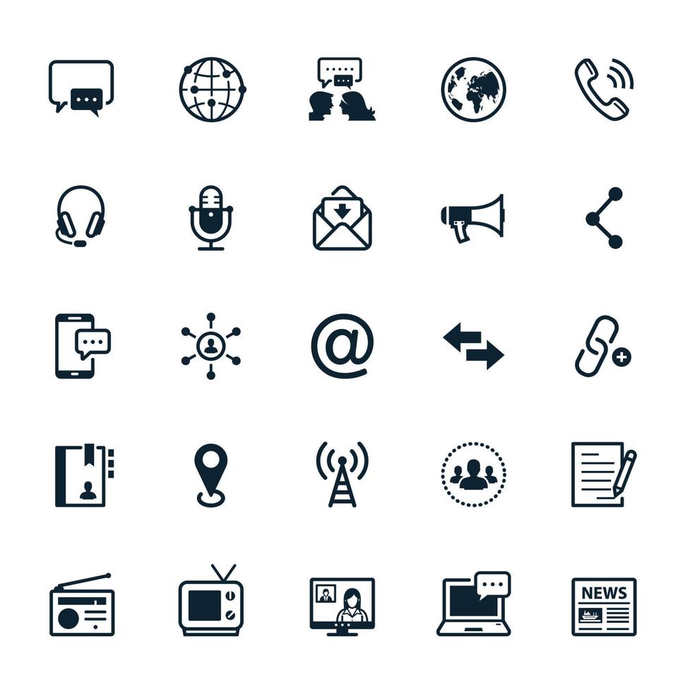 Communication icons with White Background vector