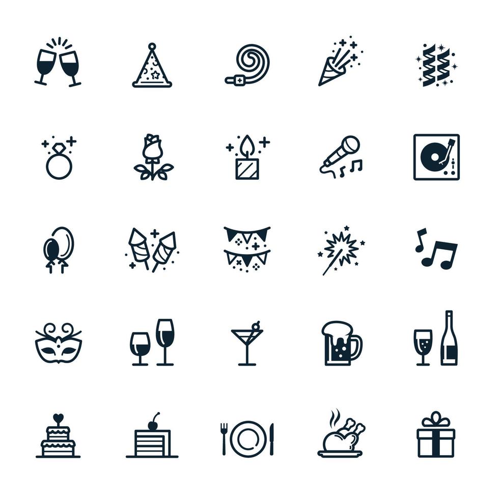 Celebration and Party icons with White Background vector