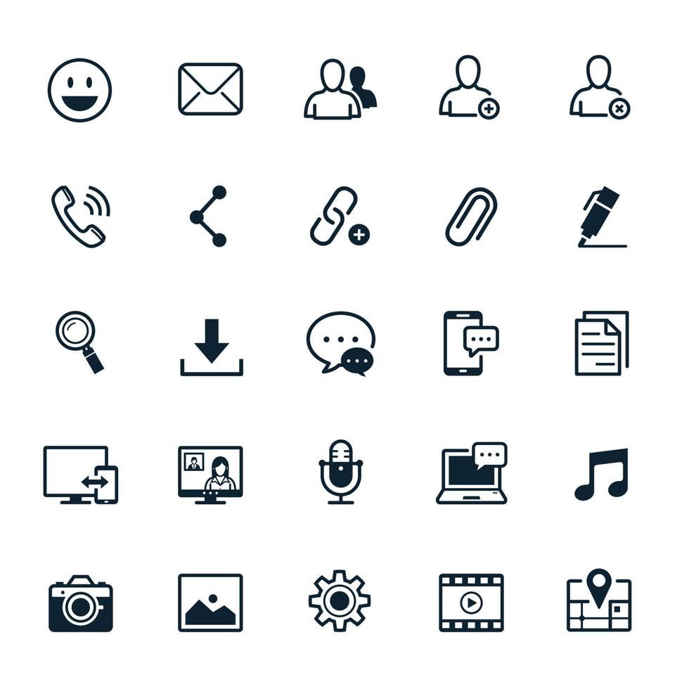 Chat application icons with White Background vector