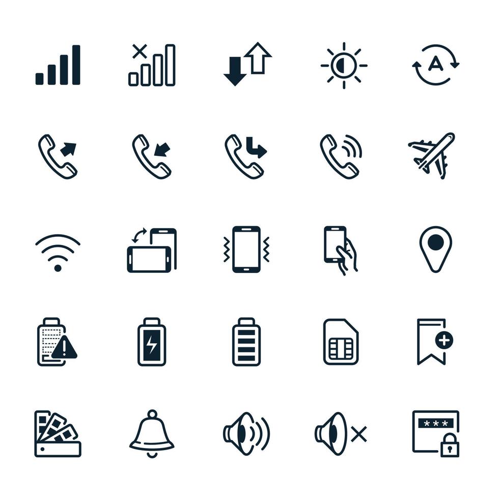Notification icons for Mobile Phone and Application with White Background vector