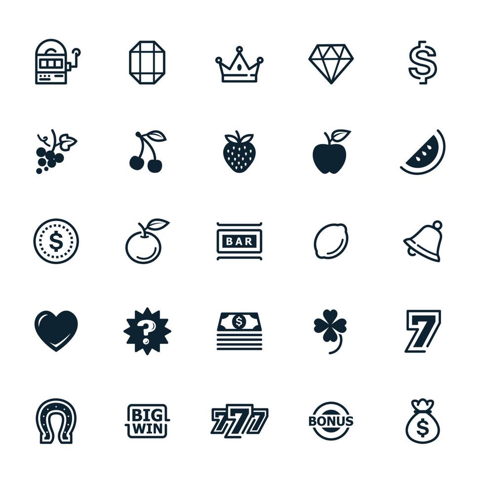 Slot Machine icons with White Background vector