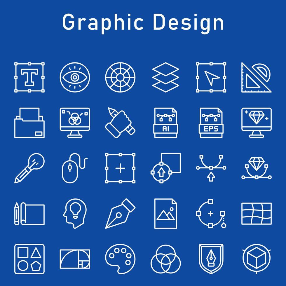 paquete de iconos de diseño gráfico vector