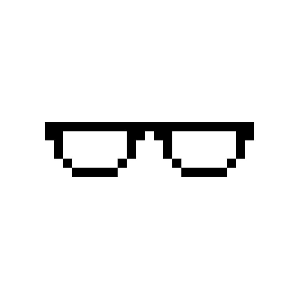 Glasses pixel art icon isolated on white background vector