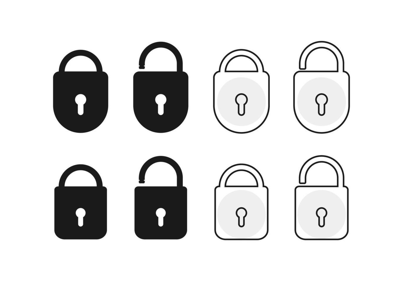 Lock unlock icons collection vector