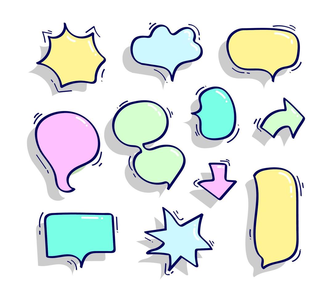 Hand drawn comic speech bubble design collection vector