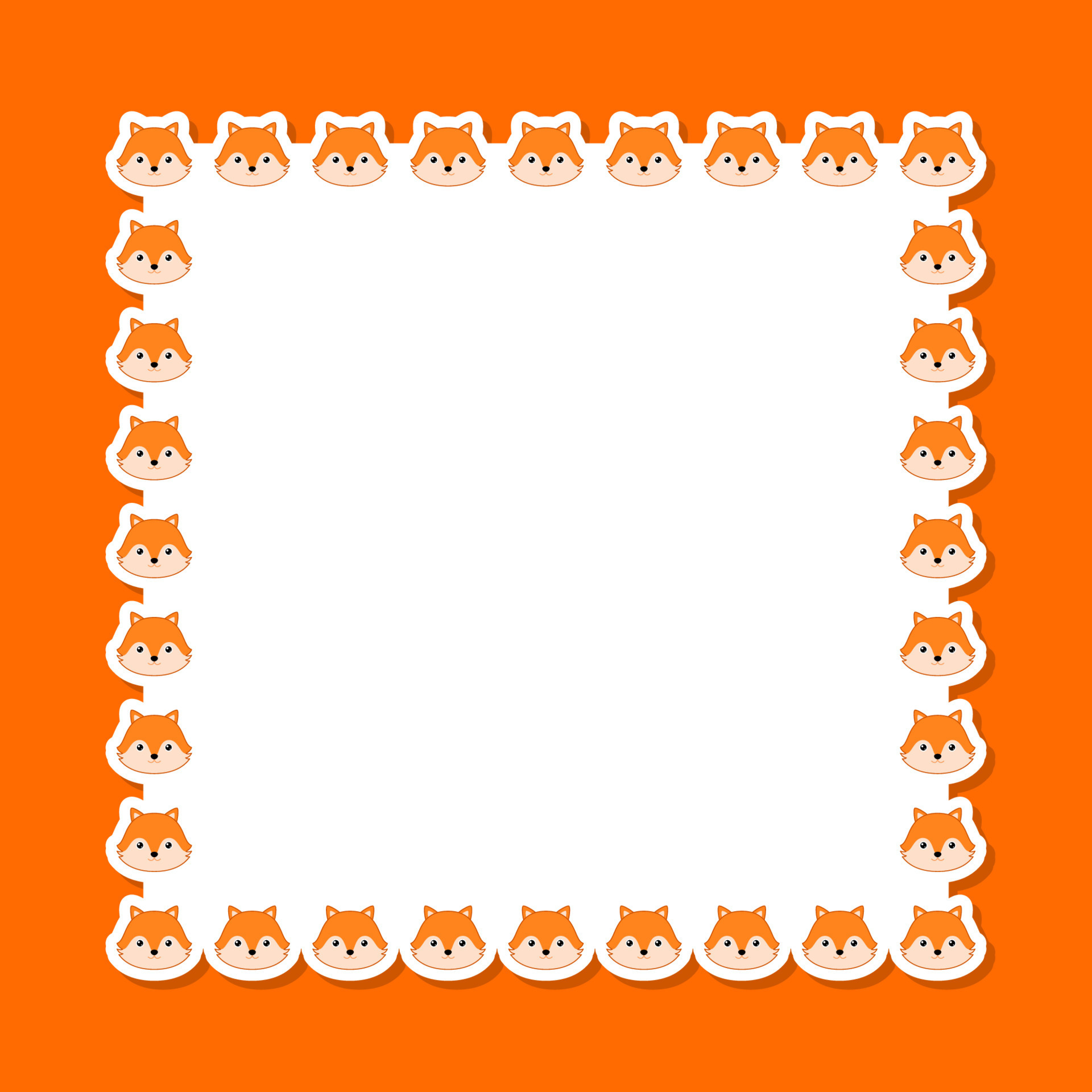 Fox with square frame for banner, poster, and greeting card 8547072