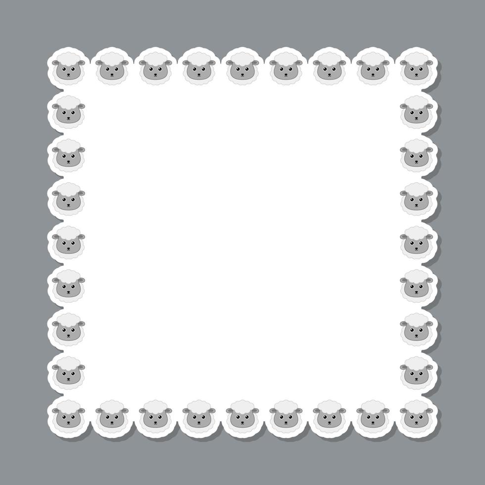 Sheep with square frame for banner, poster, and greeting card vector