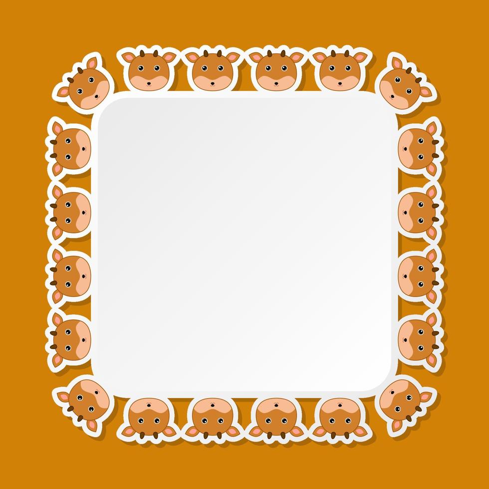 Deer with square frame for banner, poster, and greeting card vector