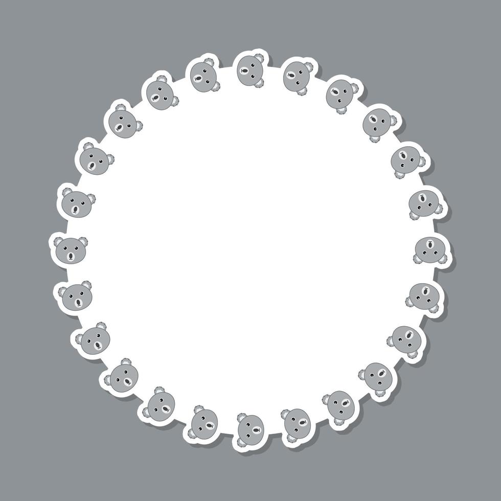 Koala with round frame for banner, poster, and greeting card vector