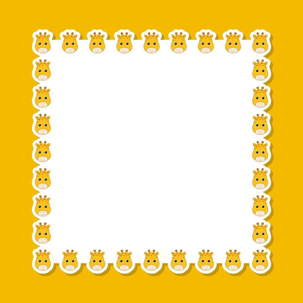 Giraffe with square frame for banner, poster, and greeting card vector