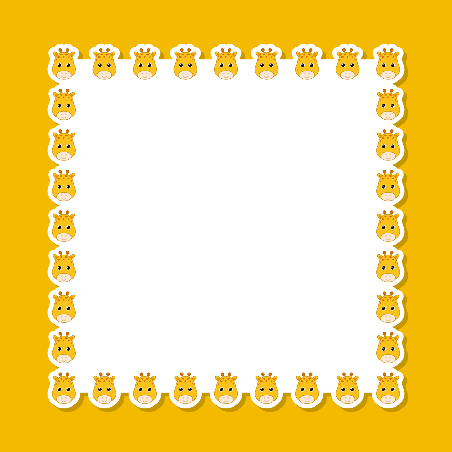 Giraffe with square frame for banner, poster, and greeting card 8547124 ...