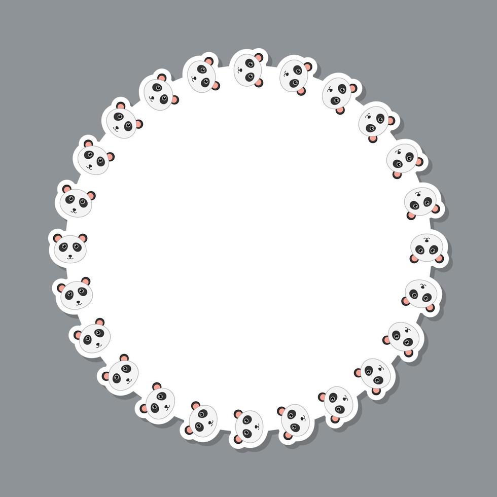 Panda with round frame for banner, poster, and greeting card vector