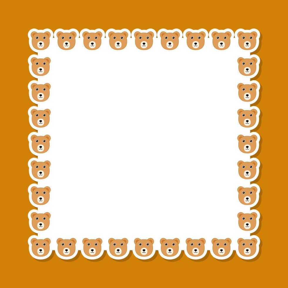 Bear with square frame for banner, poster, and greeting card vector