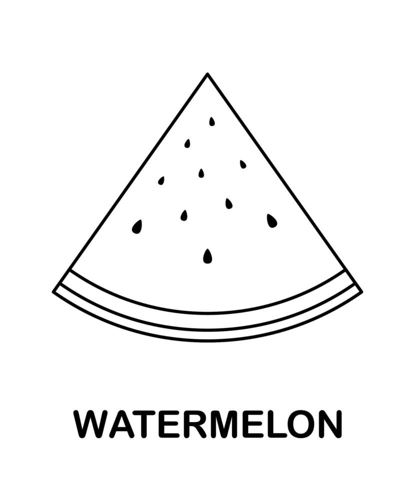 Coloring page with Watermelon for kids vector