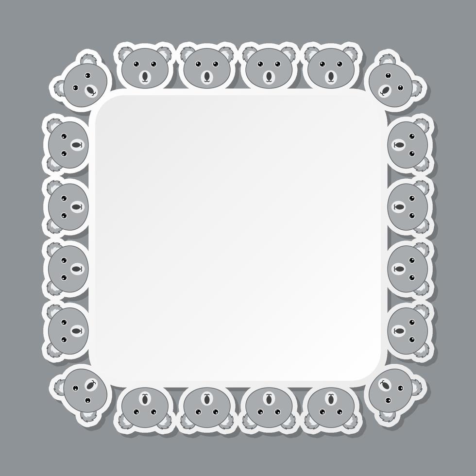 Koala with square frame for banner, poster, and greeting card vector