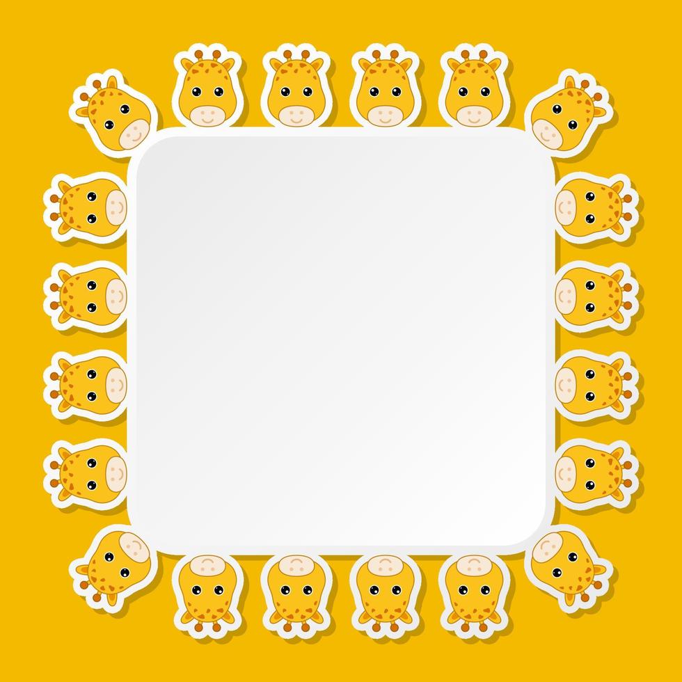 Giraffe with square frame for banner, poster, and greeting card vector