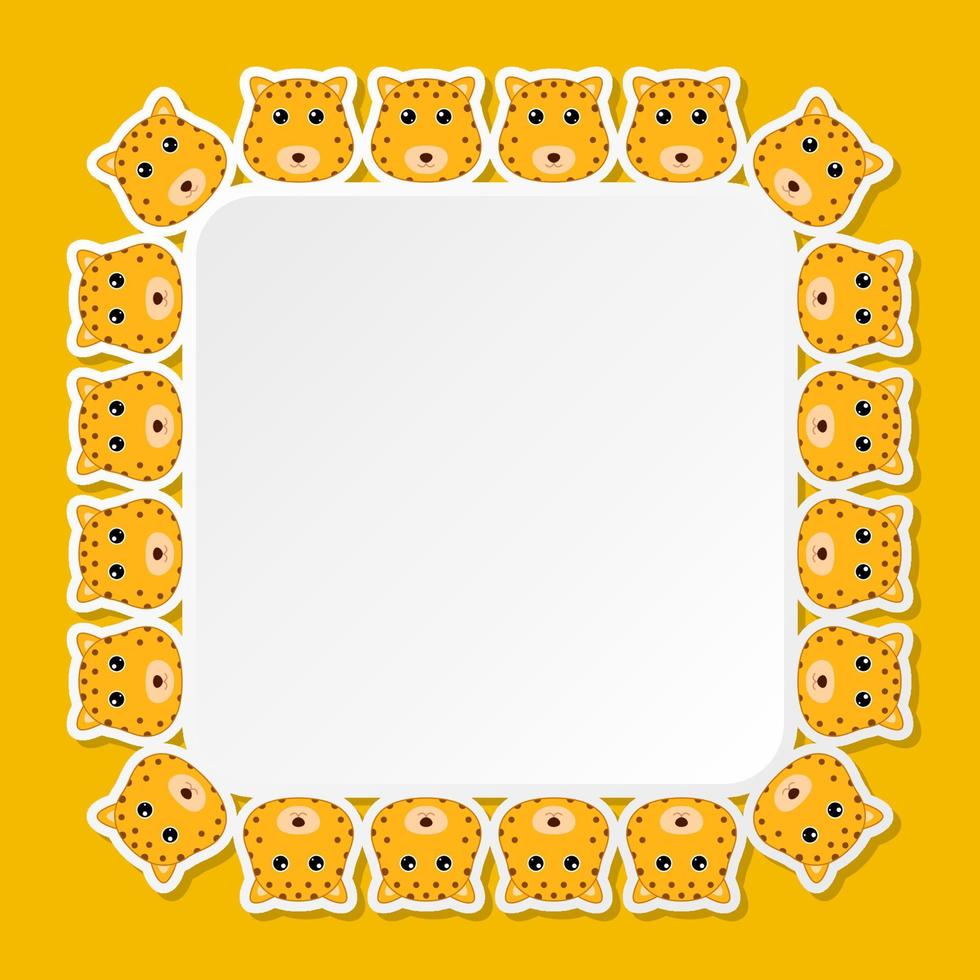 Leopard with square frame for banner, poster, and greeting card vector