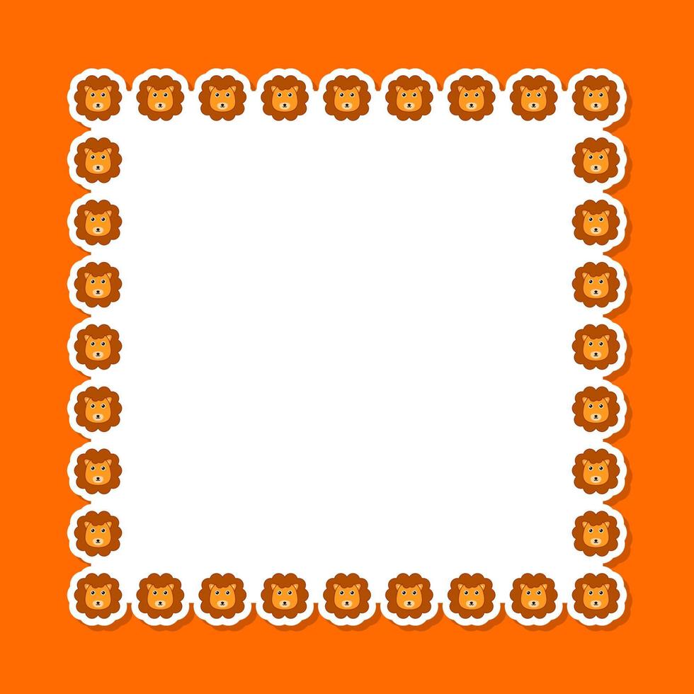 Lion with square frame for banner, poster, and greeting card vector