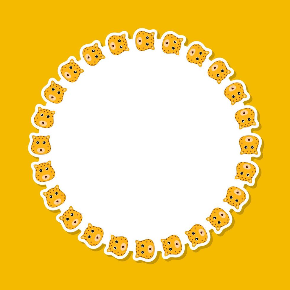 Leopard with round frame for banner, poster, and greeting card vector