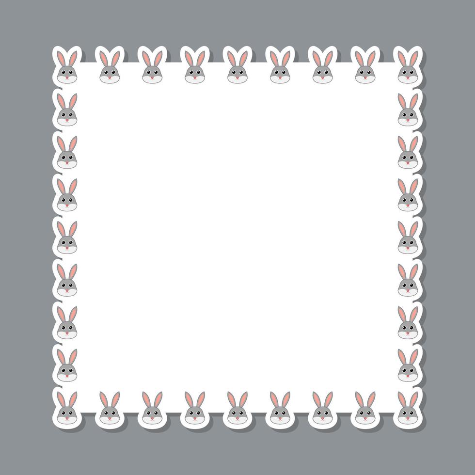 Rabbit with square frame for banner, poster, and greeting card vector