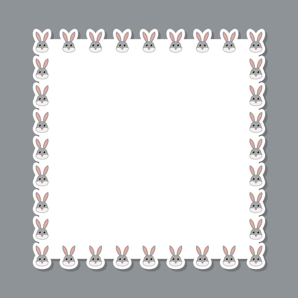 Rabbit with square frame for banner, poster, and greeting card vector