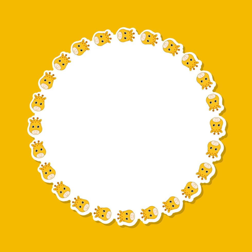 Giraffe with round frame for banner, poster, and greeting card vector