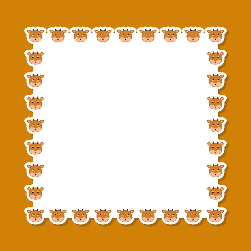 Deer with square frame for banner, poster, and greeting card vector