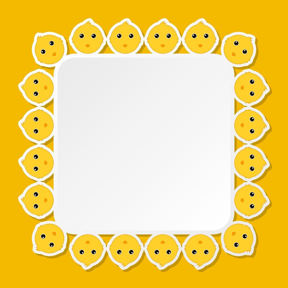 Chicken with square frame for banner, poster, and greeting card vector